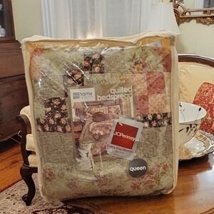 Vtg JCPenney Quilted Bedspread